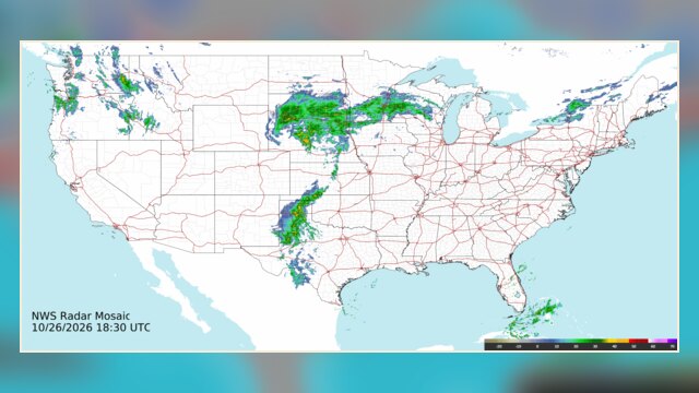 National Weather Service national composite radar image