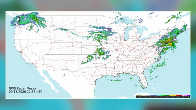 National Weather Service national composite radar image