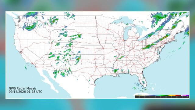 National Weather Service national composite radar image