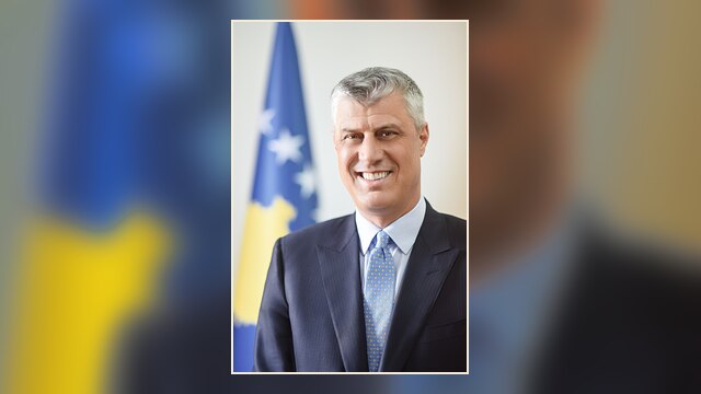 Official portrait of Hashim Thaçi, former president of Kosovo.
