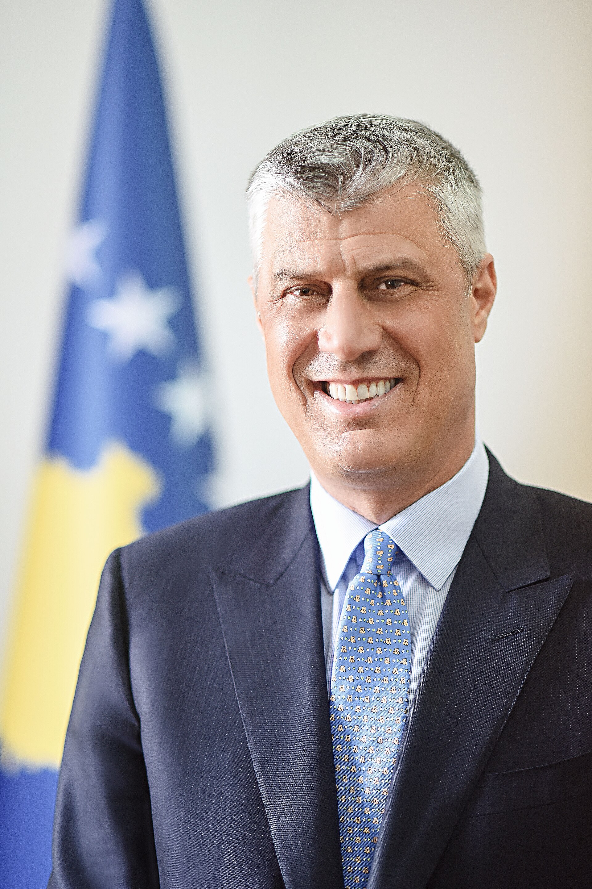 Official portrait of Hashim Thaçi, former president of Kosovo.