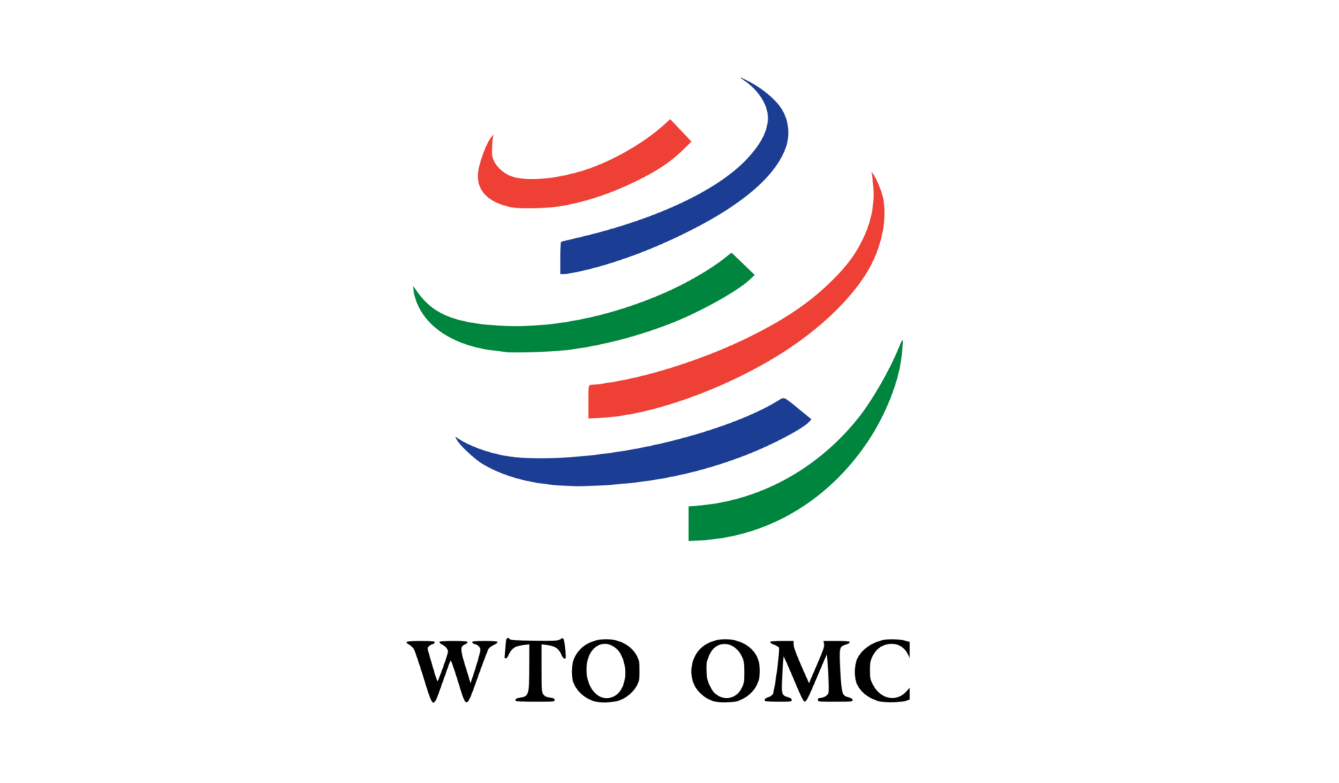Blue banner bearing the World Trade Organization (WTO) logo and wordmark, representing the WTO as an institution.